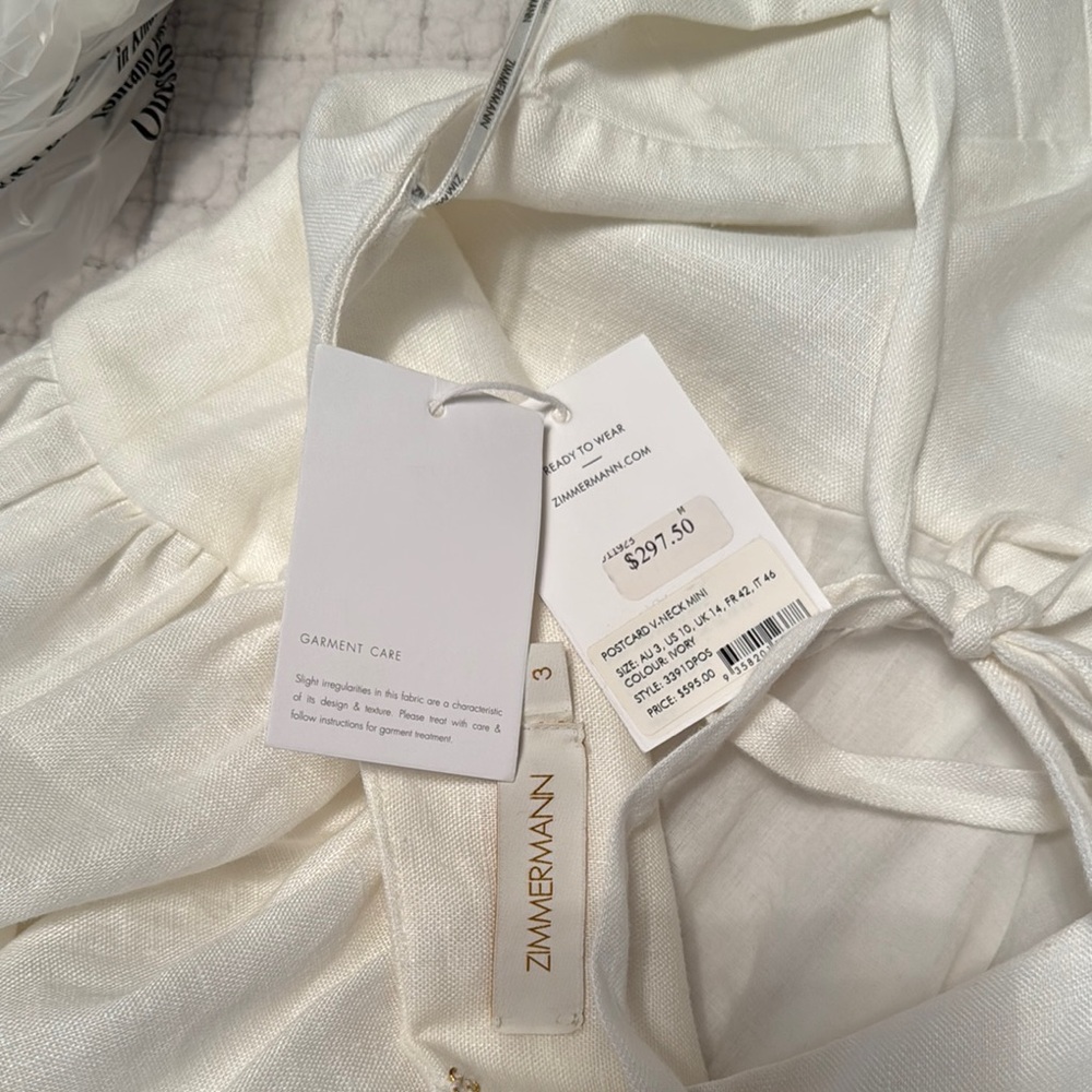 Zimmermann Cream Ruched Ruffled Halter Dress - Picture 5 of 6